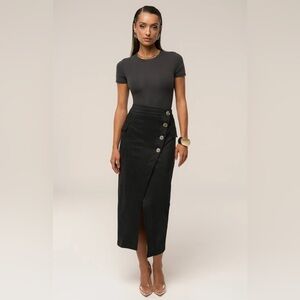 Jluxe Black Midi Suede Skirt